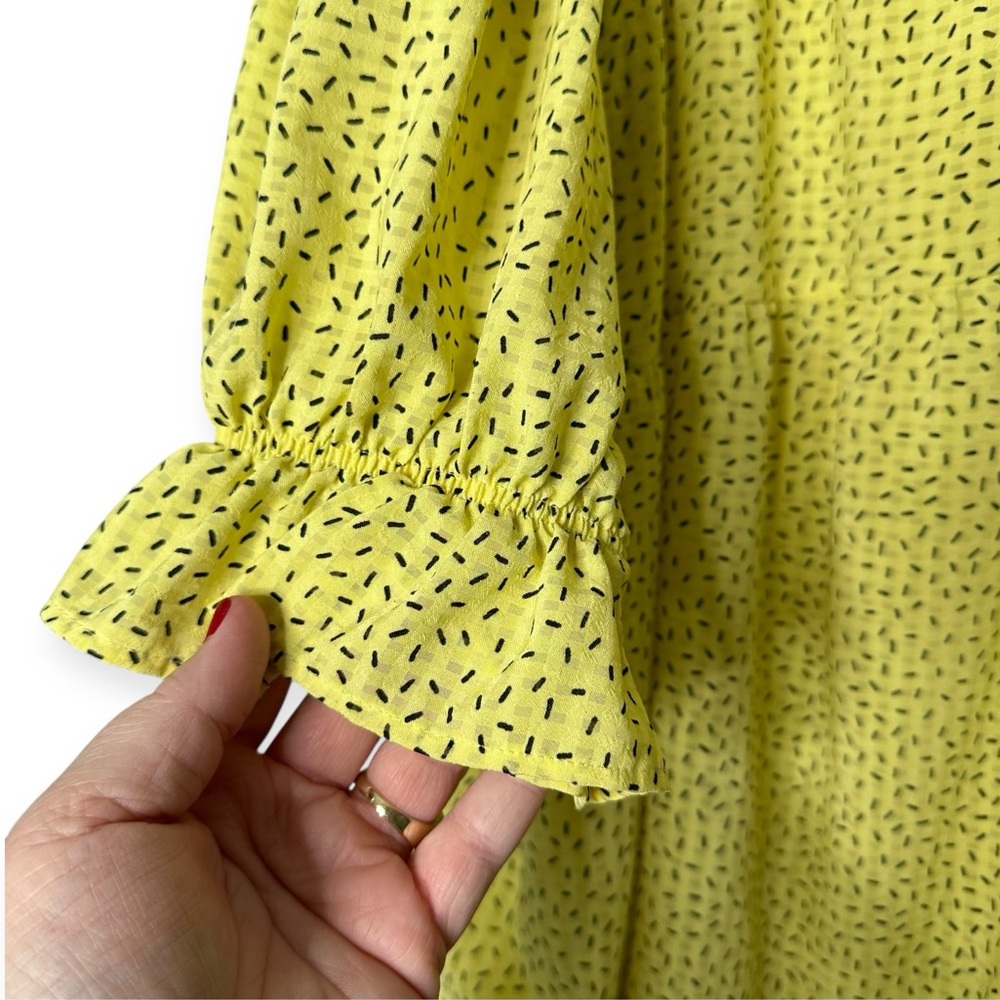 Who What Wear Yellow Sprinkles Babydoll Dress Long Sleeve Size 1X - Picture 3 of 8